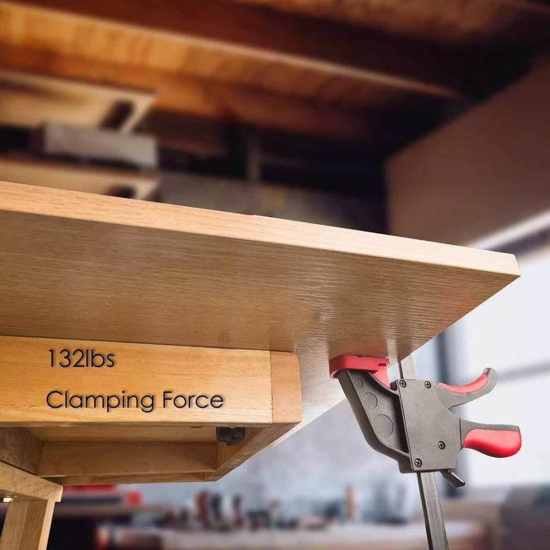 KITLUCK Track Saw Clamp, Quick Release Guide Rail Clamp for Circular Saw Guide Rail System, 6" Clamping Thickness, Universal Wood Track Clamps for Woodworking-2 Pcs - Image 5